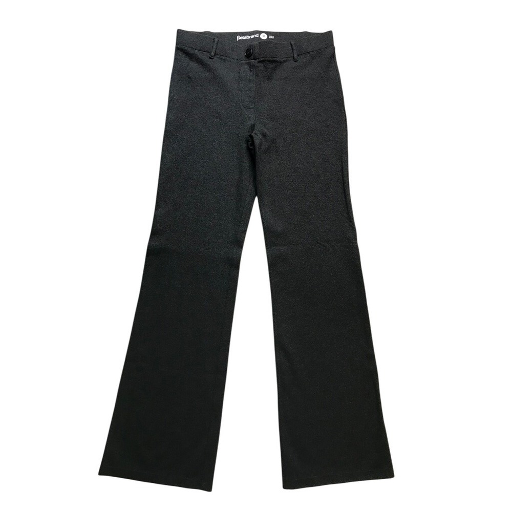 Betabrand Dress Pant Yoga Pants Womens M Charcoal Gray Bootcut Stretchy Work